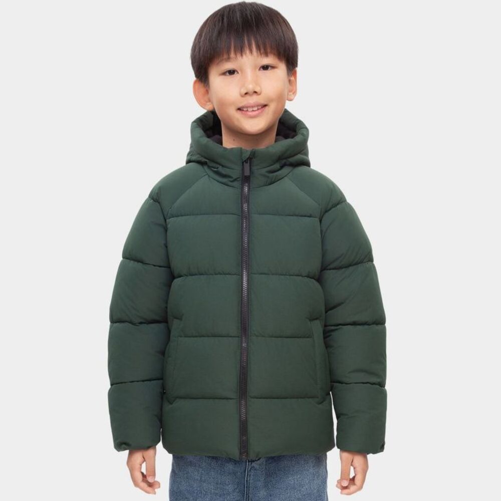 Boys' Ripstop Winter Coat Kids' Fleece Lined Jacket-Dark Green size 6-7